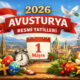 2026 avusturya resmi tatilleri